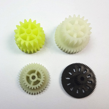 Double plastic spur gears