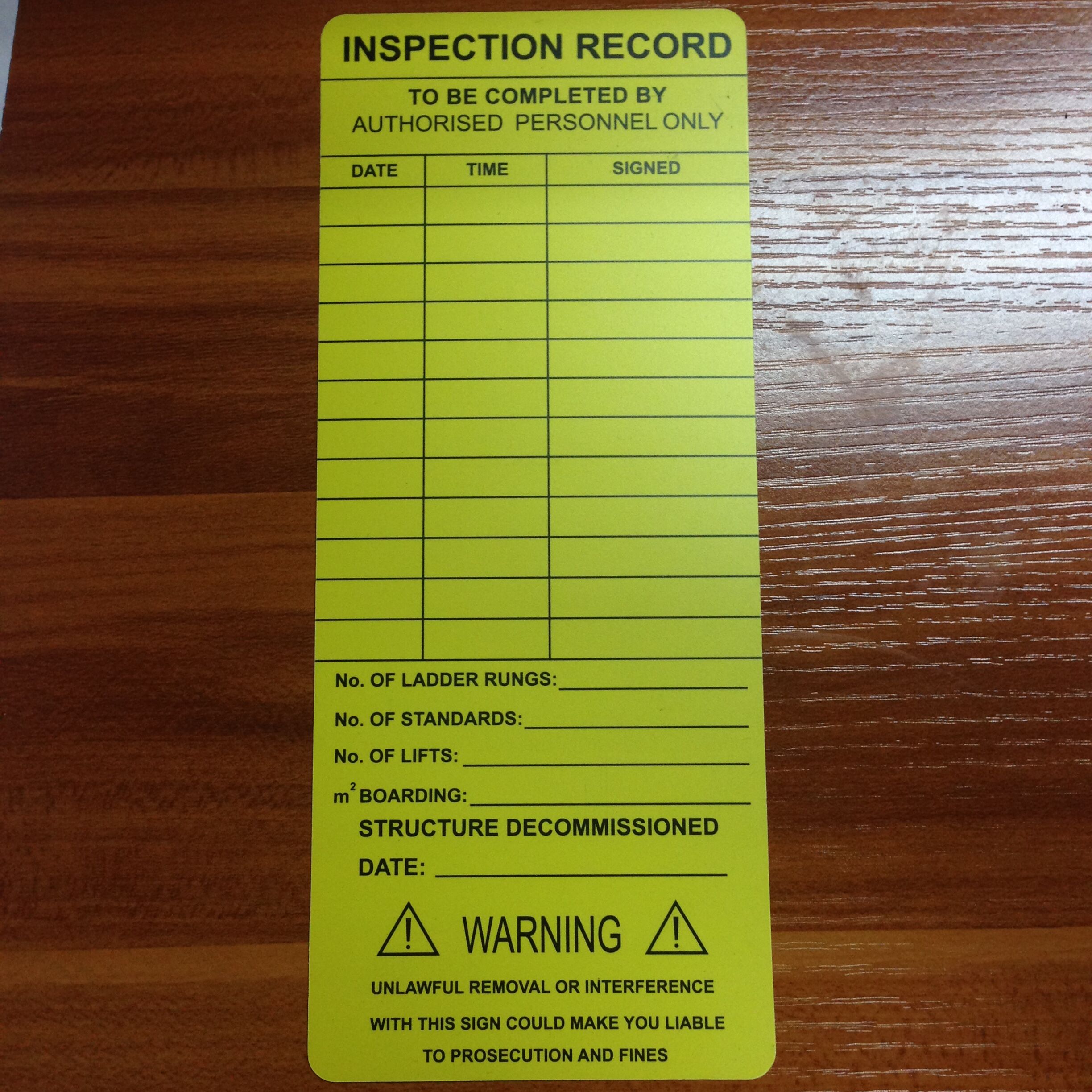 scaffold insert card