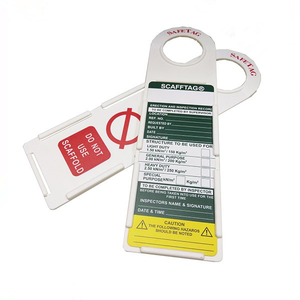 plastic scaffolding tag