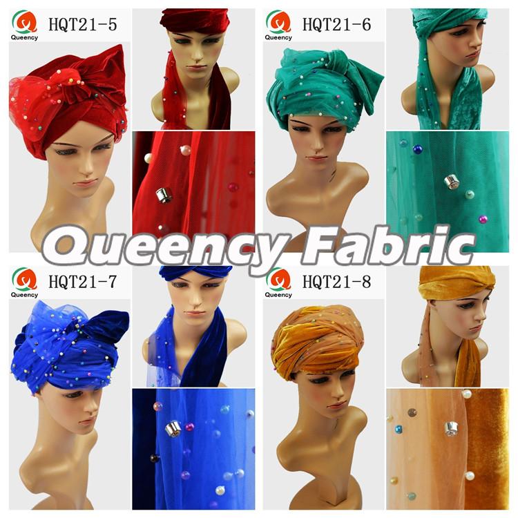 Colorful Beaded Plain Turban 