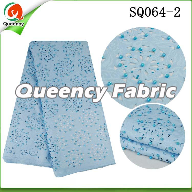 Sky Blue Laser Lace Fabric