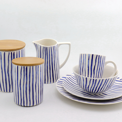 Blue Stripes Porcelain Dinner Set