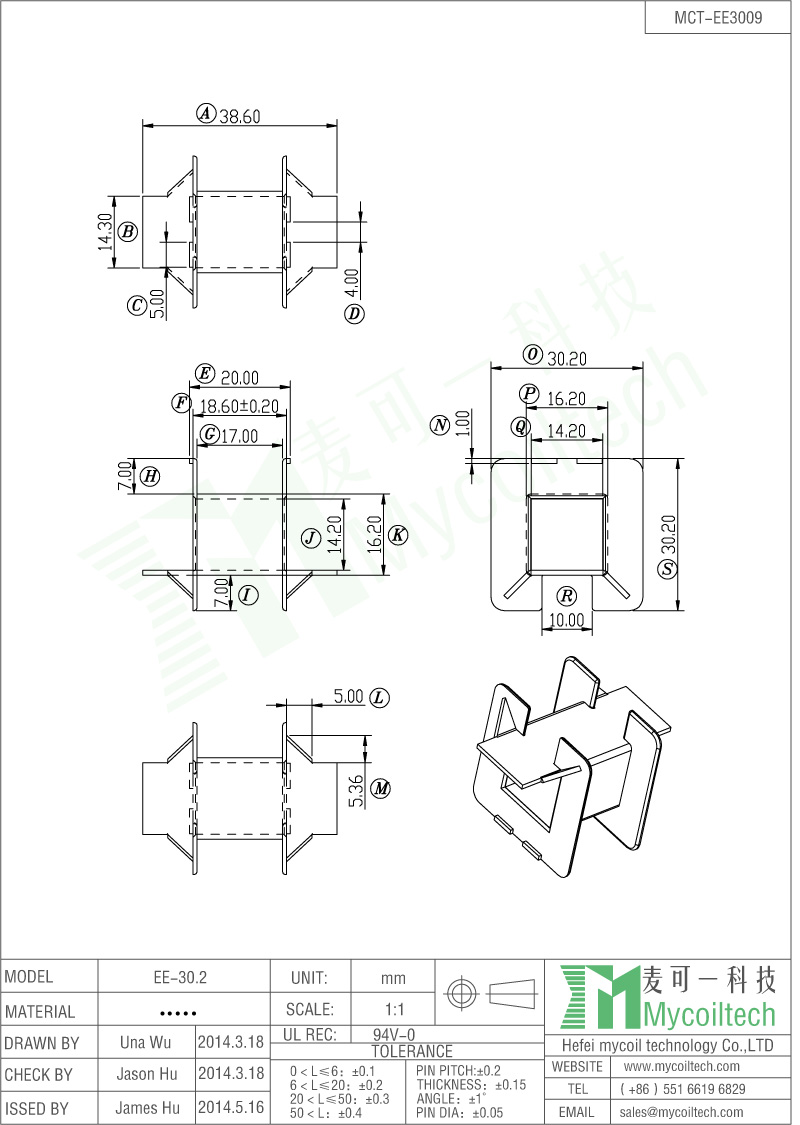 Latest FR530 EE30 Bobbin for Transformer