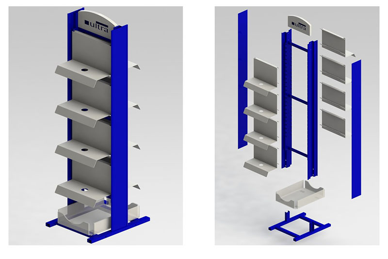 metal floor stand display