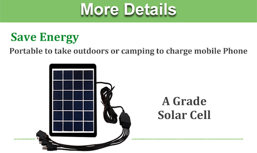 3W Portable USB Solar Panel Power Mobile Charger with A grade solar cells