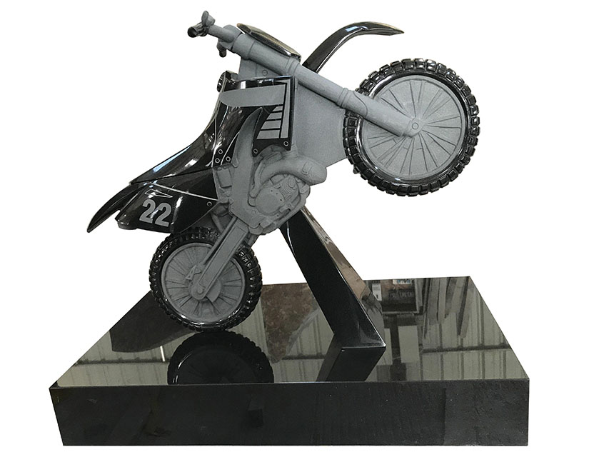 Black Motorcycle Tombstone