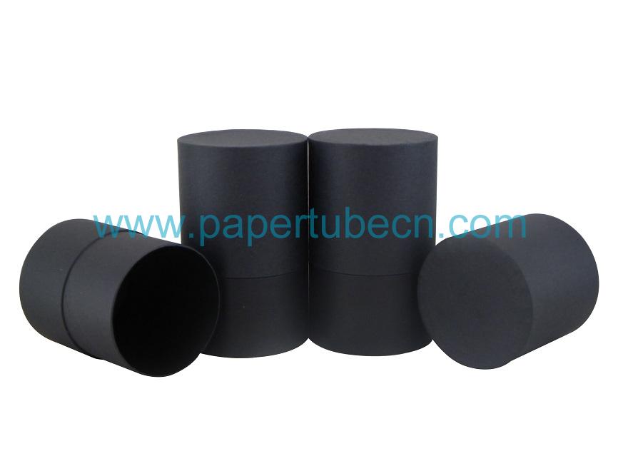 Flat Top and Bottom All Black Paper Cardboard Tube