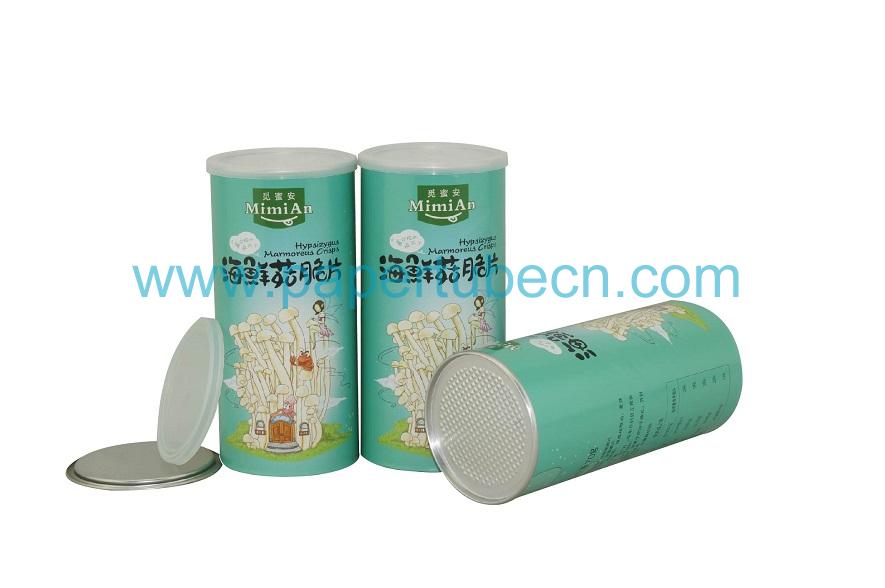 Dried Hypsizygus Marmoreus Tube Packaging Paper Mushroom Crisps Canister