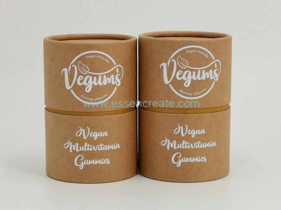 Capsules Packing Brown Kraft Rolled Edge Paper Tube 