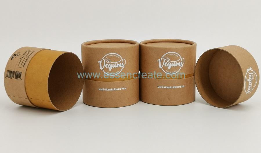 Completely Degradable Brown Kraft Rolled Edge Paper Tube