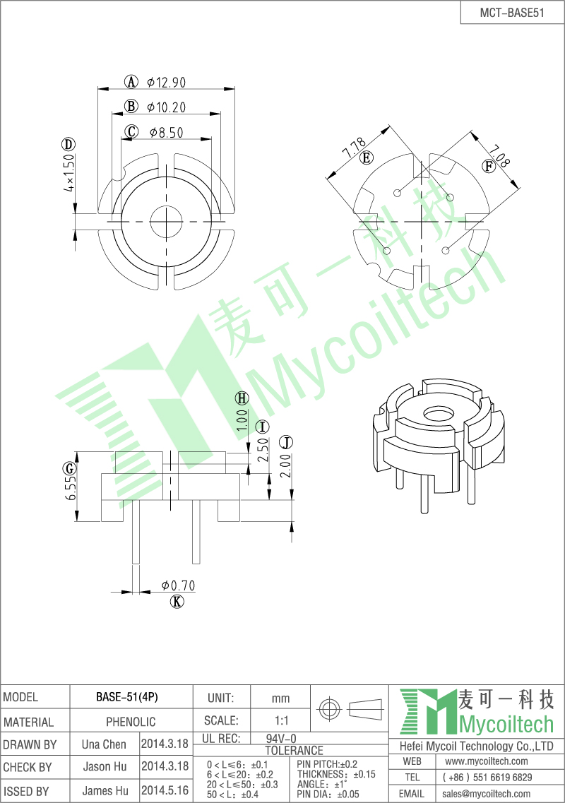 Inductor coil charge base