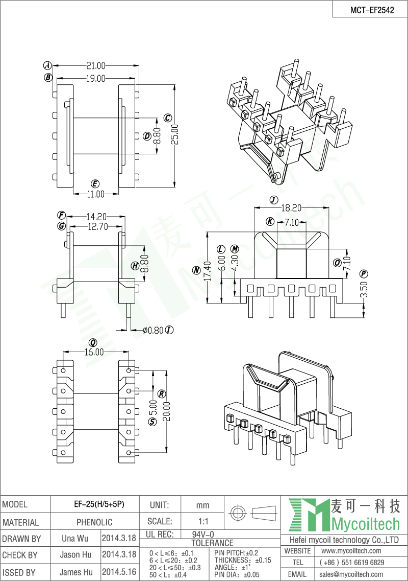 Most popular transformer bobbin