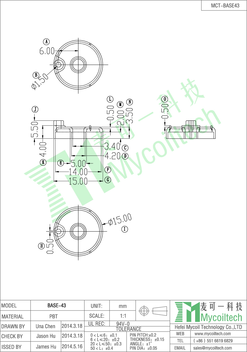 Toroidal base for inductor