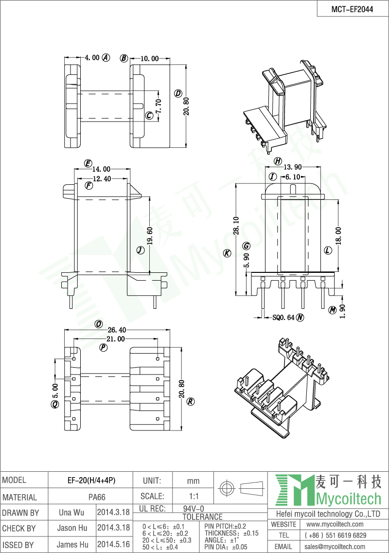 High quality transformer bobbin