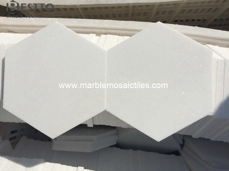 Thassos White Hexagon Tiles