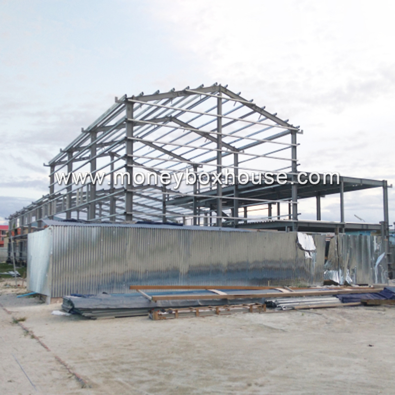 Guangzhou factory cheap prefab steel frame structure building construction