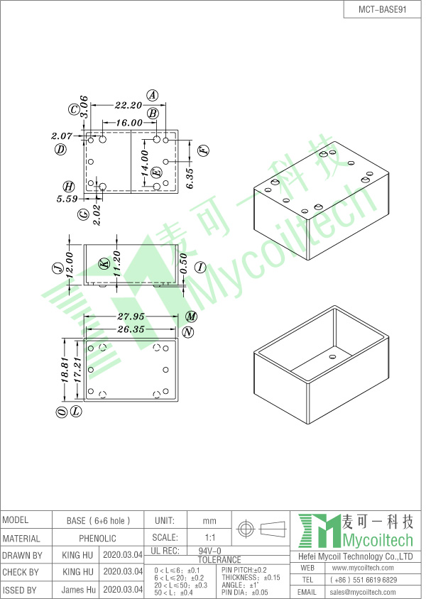 filter inductor base