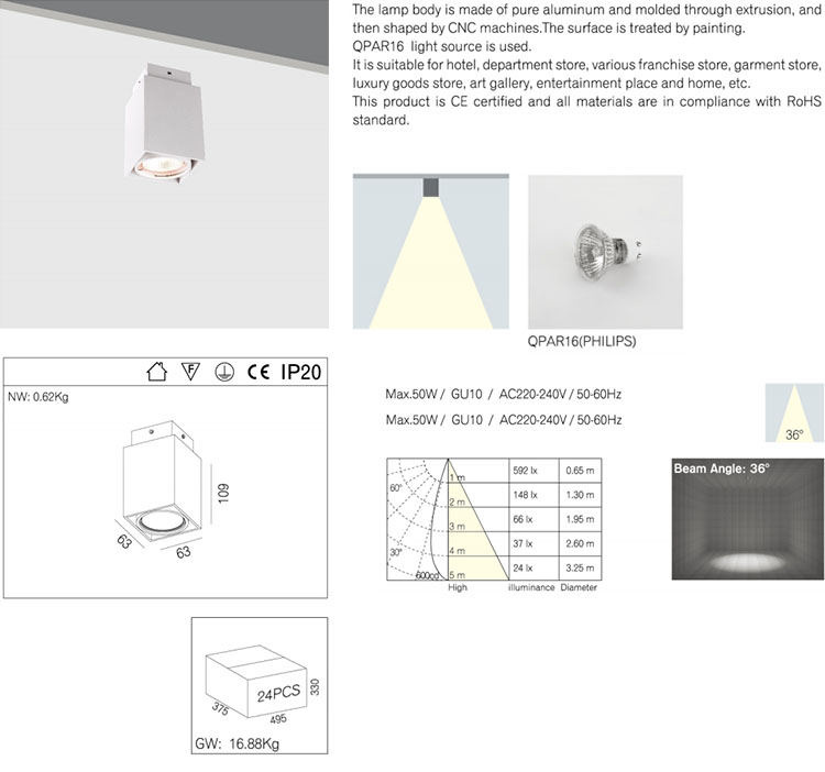 Modern IP20 Indoor GU10 Downlight