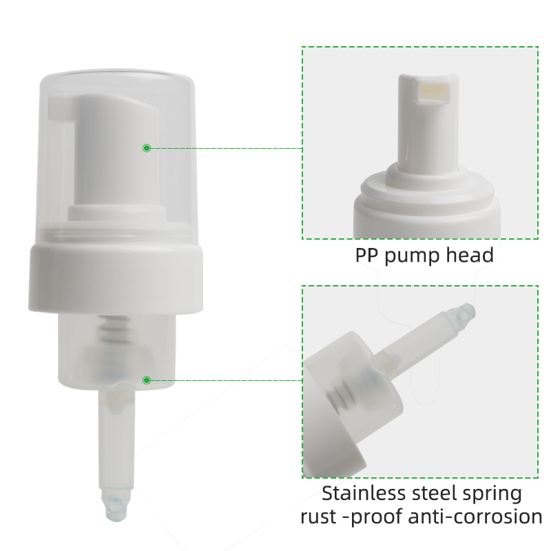 PP foam pump head with cap