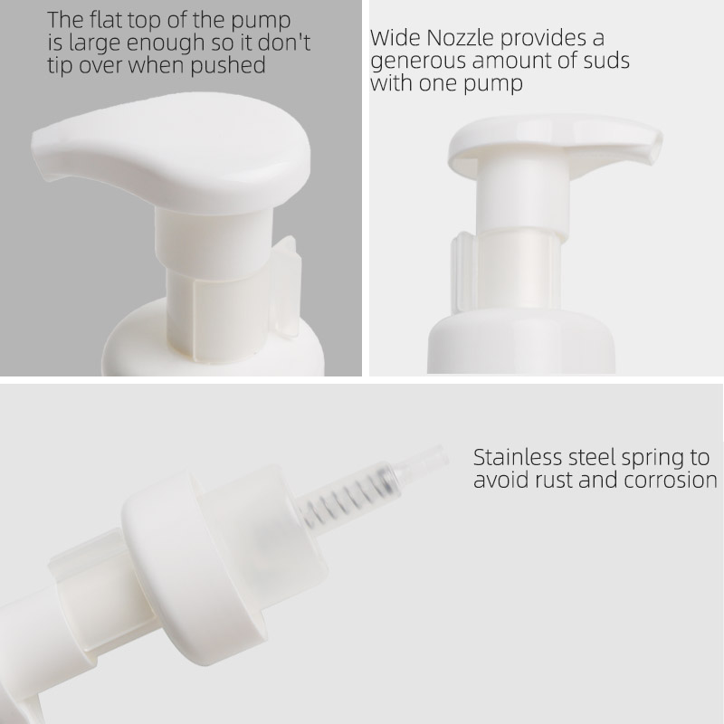 0.8cc white plastic foam pump top for shampoo