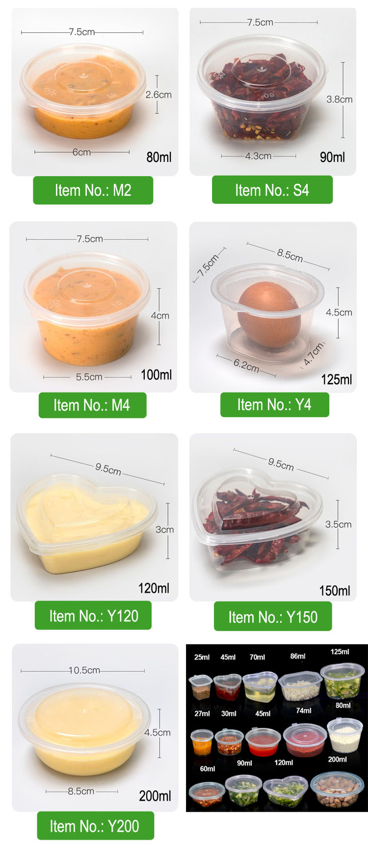 Disposable Plastic Clear Mini Sauce Boxes