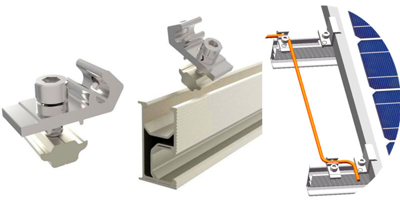 grounding lug for solar mounting systems