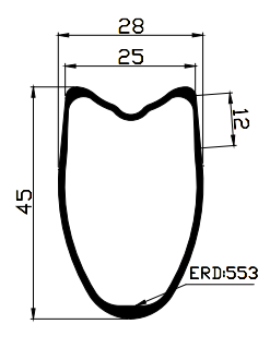 45mm deep carbon tubular rims