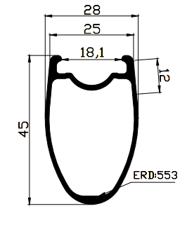 700c 45mm deep carbon tubeless rims