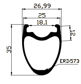 700c 25mm wdie carbon tubeless rims