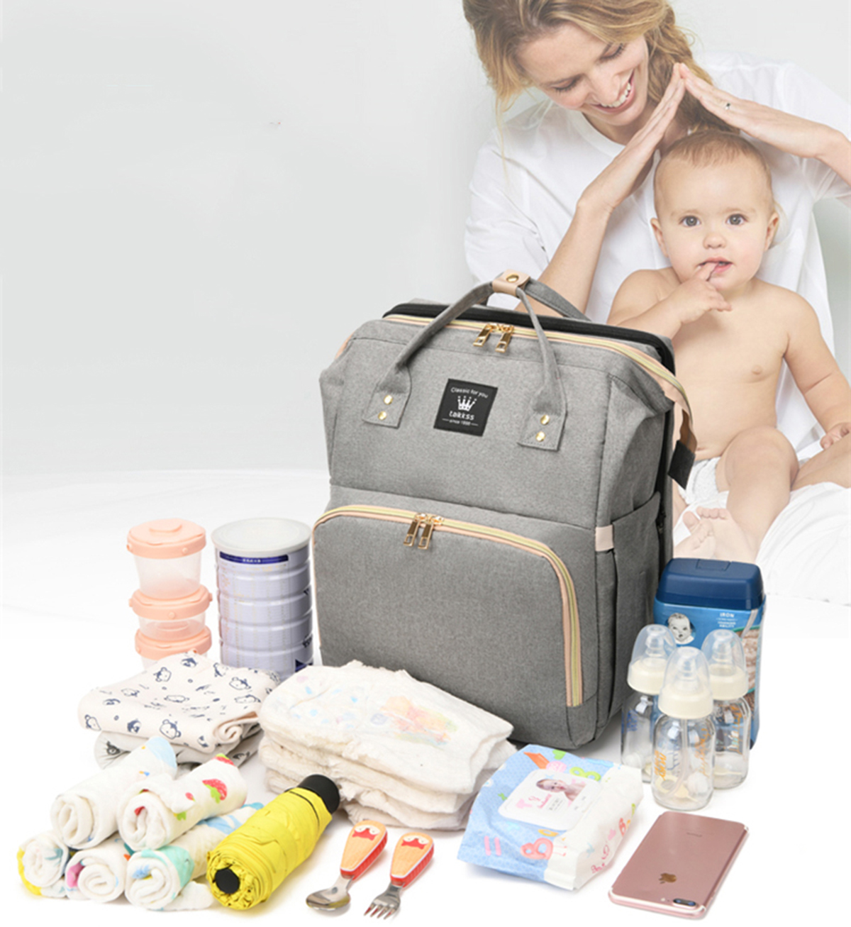 best diaper bag with changing station