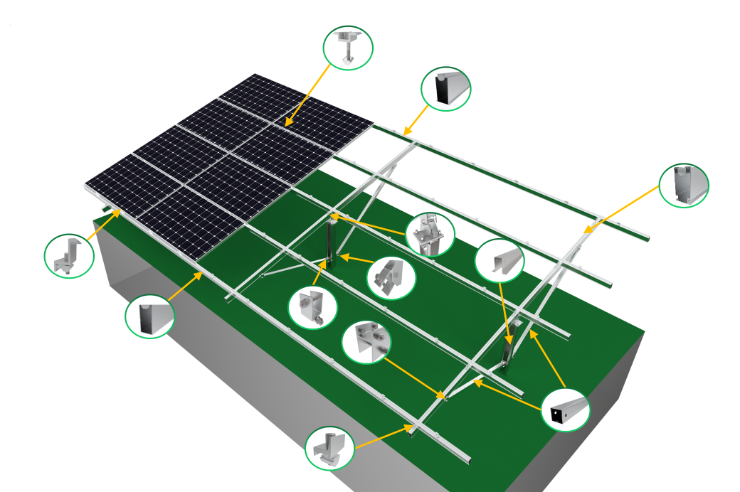 Steel pile ground system