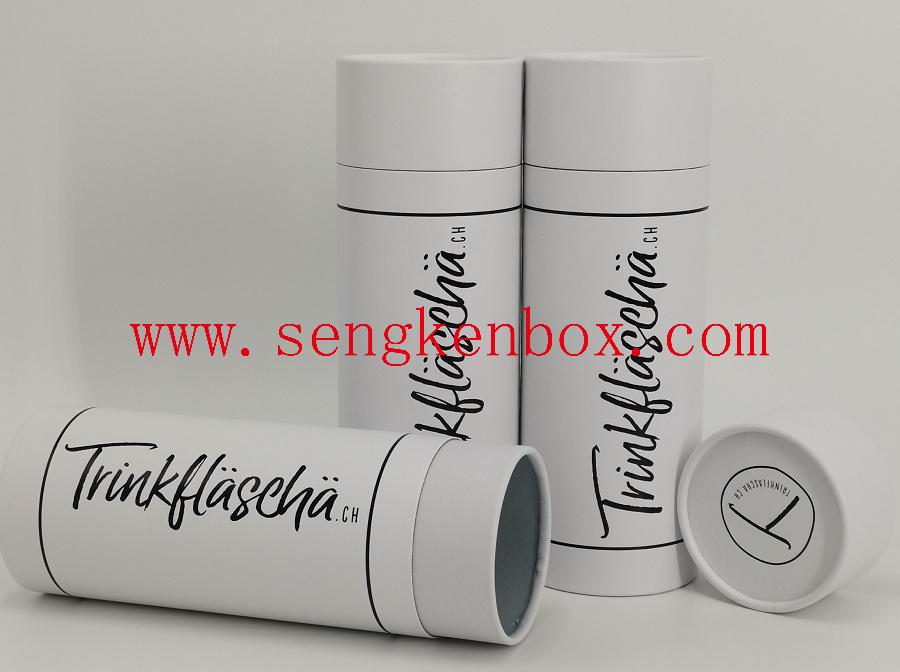 White Paper Tube with Black Foil Stamping for Clothes Packaging