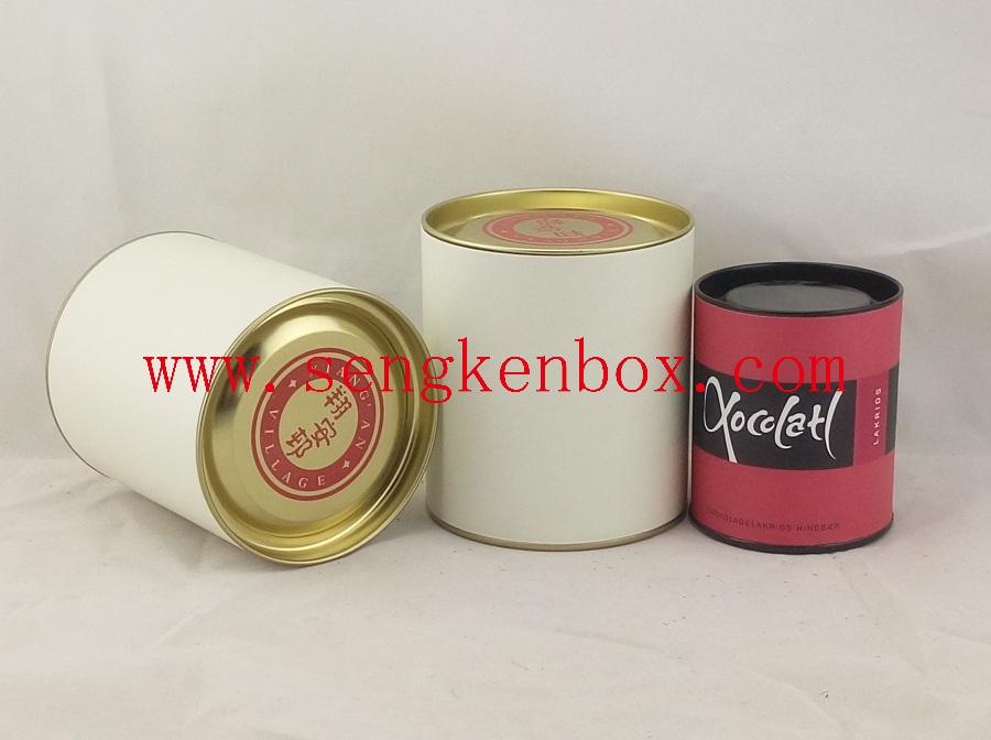 Paper Canister with Metal Concavo-convex Cover