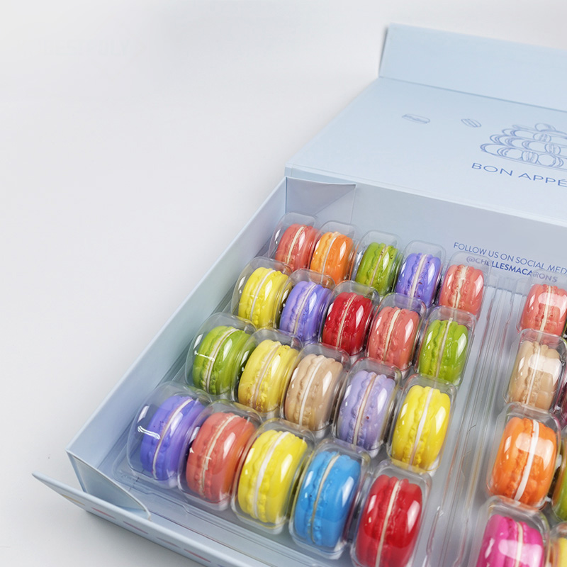 custom 40 macaron rigid paper gift box