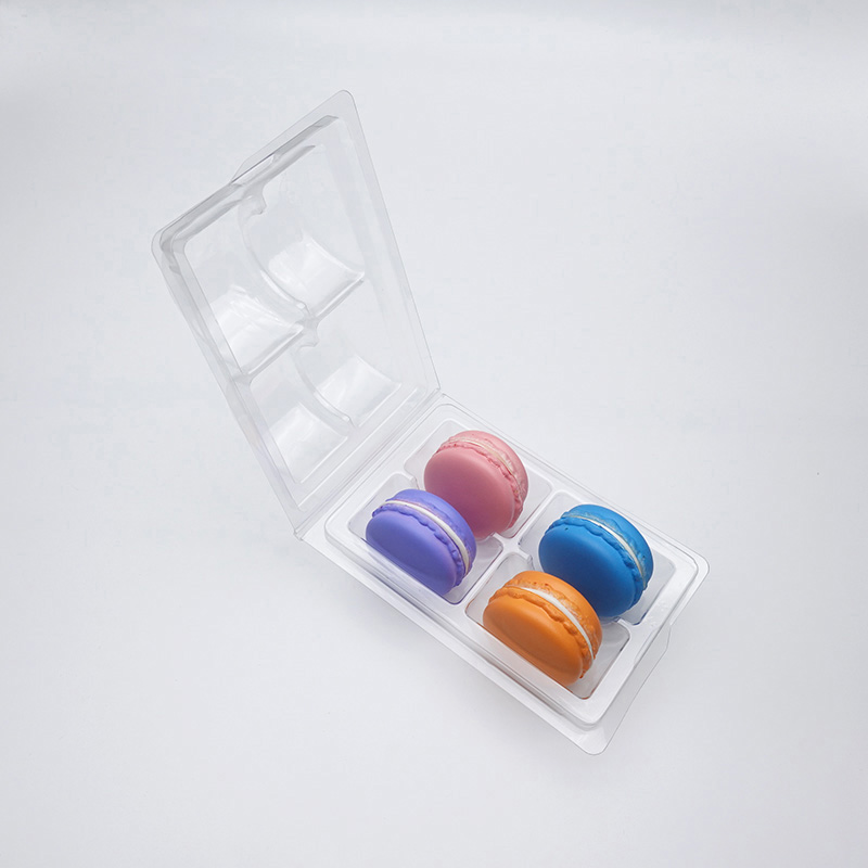 4 hole macarons clamshell tray