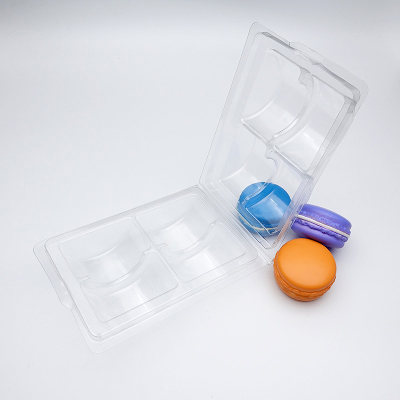 4 hole macarons clamshell tray