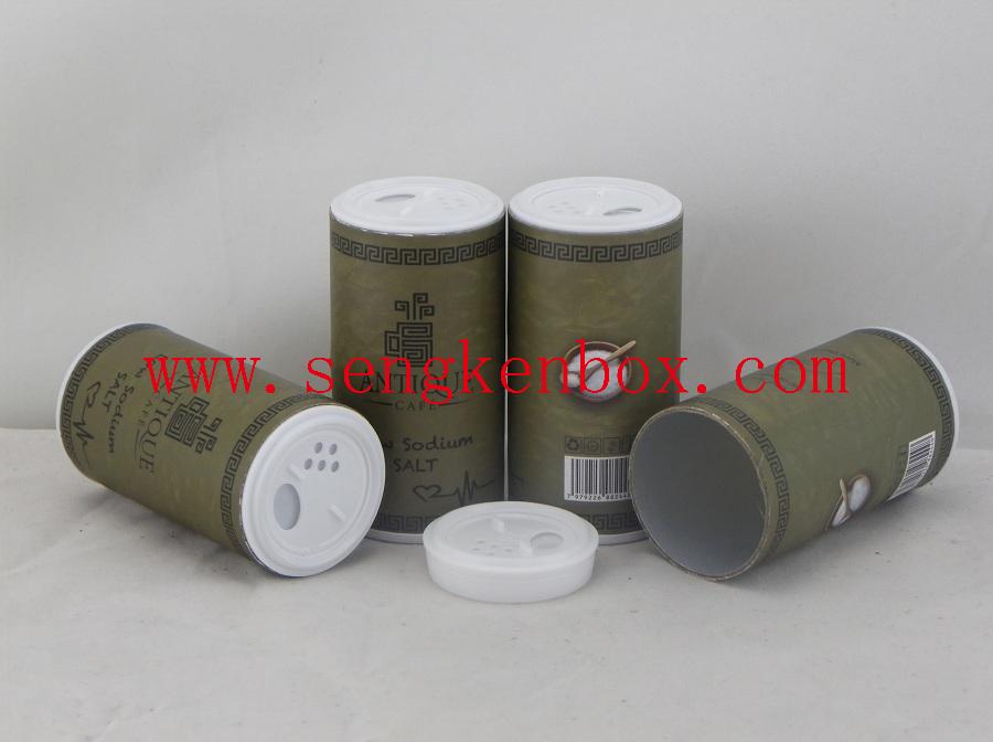 Low Sodium Salt Packaging Shaker Paper Canister with Moisture-proof Liner