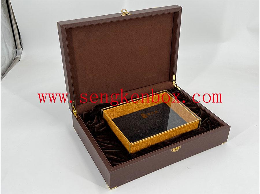 Brown Printed Packaging Leather Box