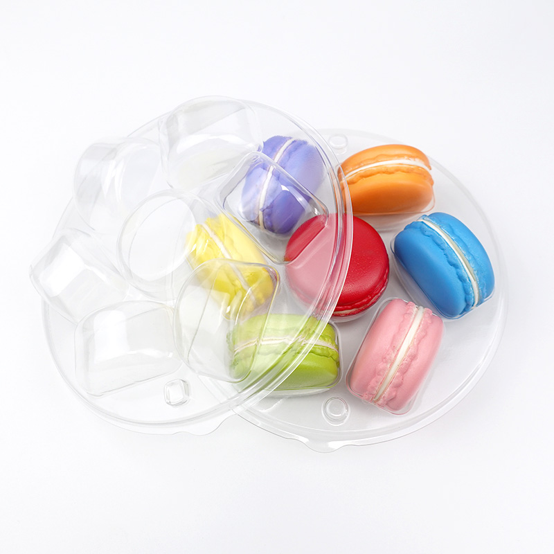 7 pcs macaron cookie round packaging plastic blister tray