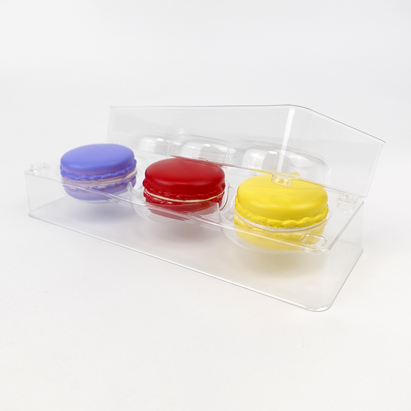 3 macarons lie flat clear blister tray