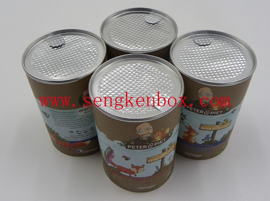 Paper Cans with Plastic Sealing Lids