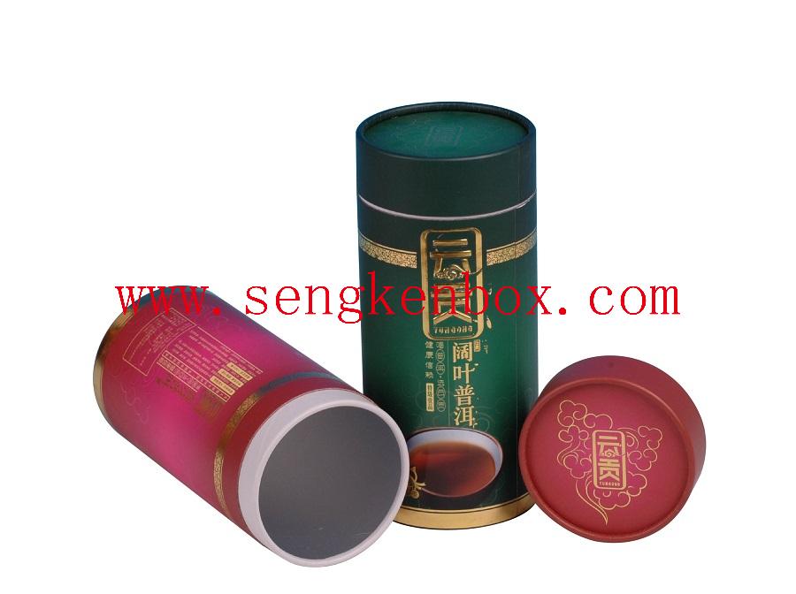 Food Grade Puer Tea Paper Canister Cylinder Cardboard Packaging Box