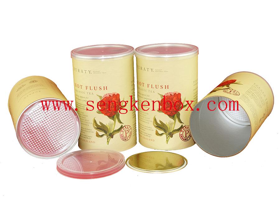 Organic Teas Packaging Paper Cans