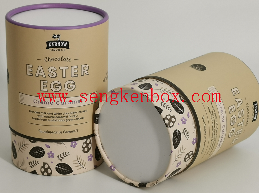 Telescoping Food Grade Round Paper Cardboard Canister for Chocolate Packaging