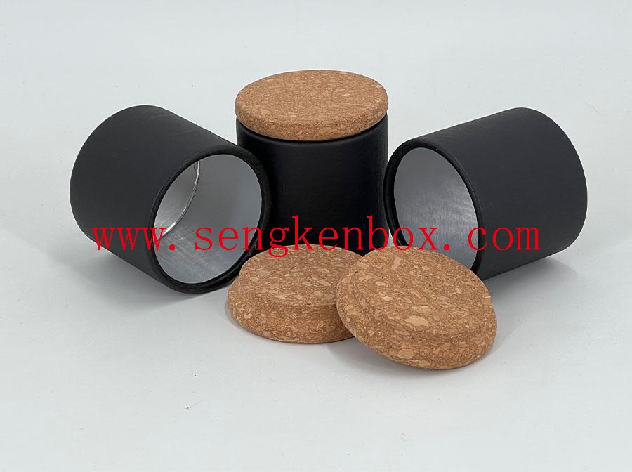 Paper Tube Box Packaging With Wooden Lid