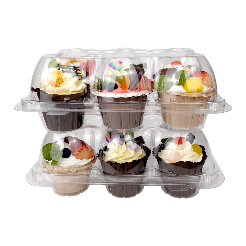 6 pack plastic cupcake containers