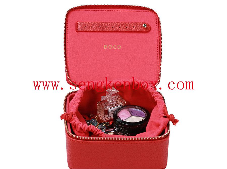 Leather Jewelry Box With Velvet Bag