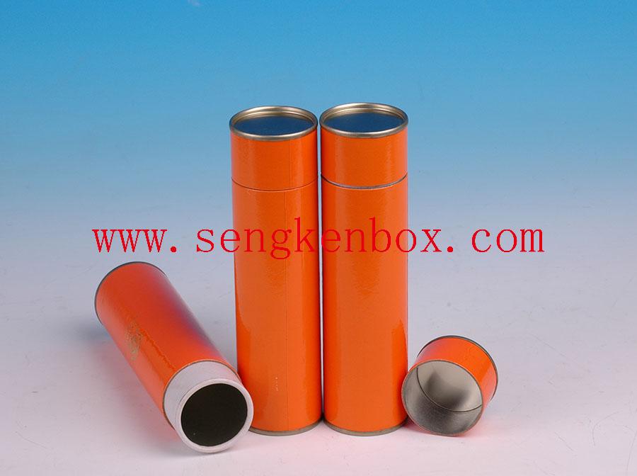 Small Diameter Tea Paper Cardboard Tin With Tin Lid