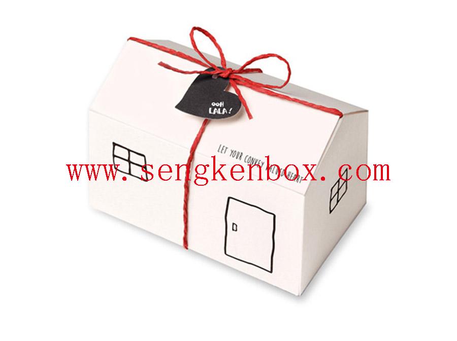 Foldable House Shaped Paper Box