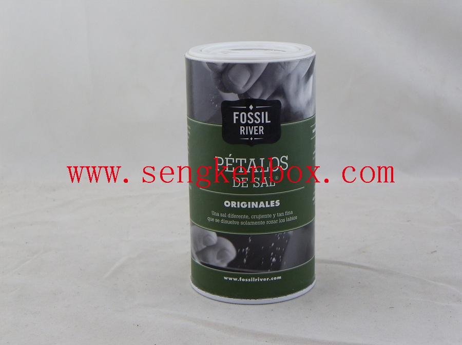 Composite Salt Petals Packaging Paper Tube with Dispenser Lid